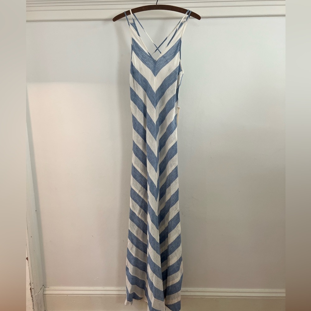 Striped Blue and White Maxi Dress